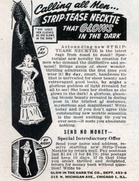 Vintage illustration about Glow in the Dark Striptease Necktie.