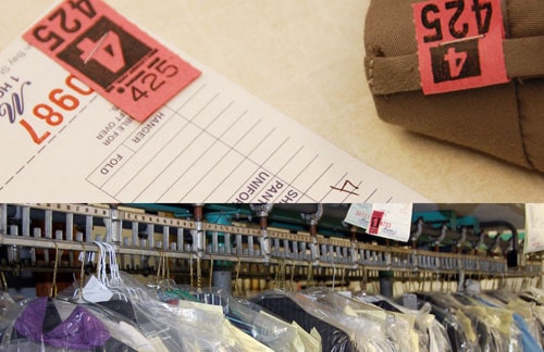 Proper Dry Cleaner Tagging clean men's garments