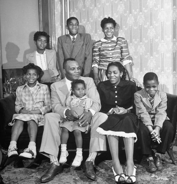 Vintage African American family's portrait.