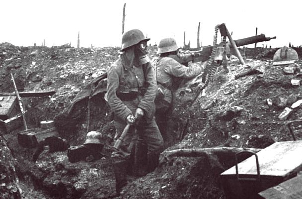 German soldiers in the battle of Verdun WW1.