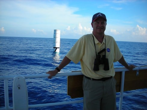 Davy Haynes standing in ship.