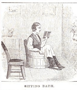 vintage sitting bath illustration drawing 