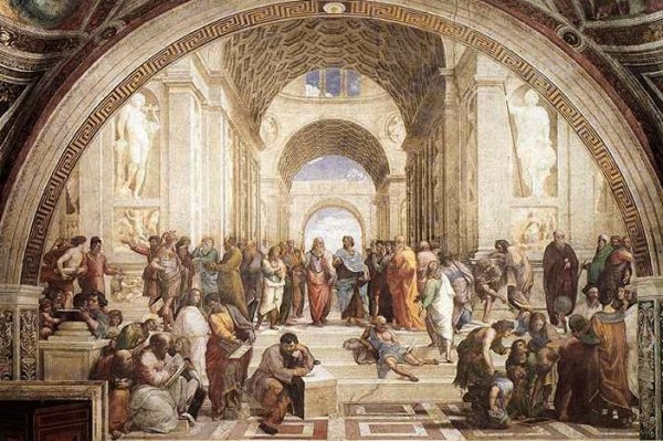 Raphael school of athens illustration.