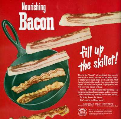Vintage bacon ad advertisement.