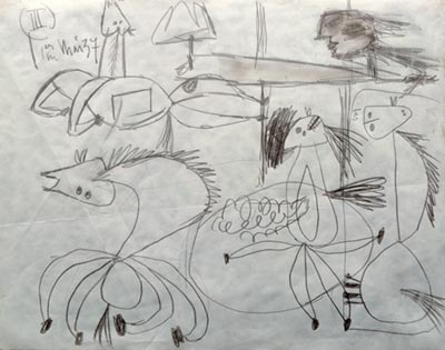 prep pablo picasso notebook journal sketch guernica