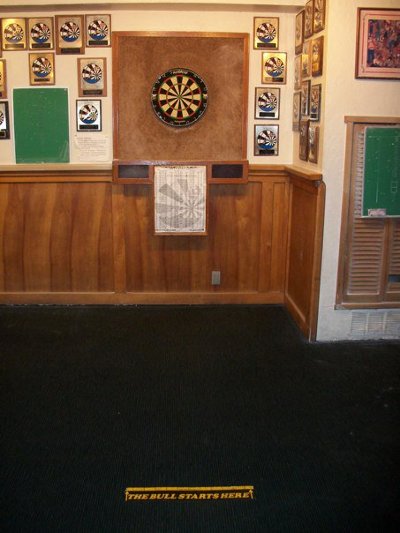 A room full of dart boards.