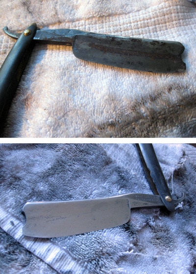 Vintage antique straight razor.