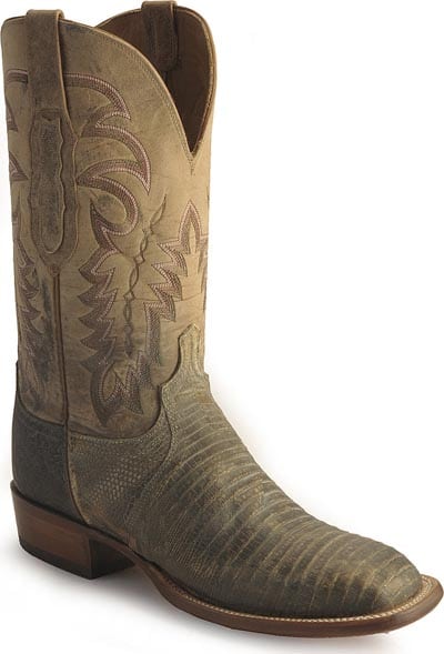 Lucchese Cowboy stonewashed lizard western boots