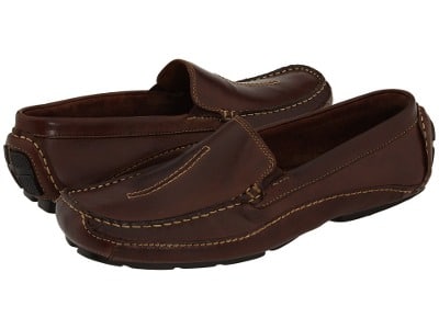 leather slip on loafer brown no laces