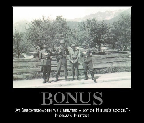 A motivational quote by Hitlers Booze about bonus.