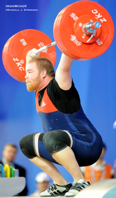 Casey Burgener weightlifting in competition olympic hopeful.