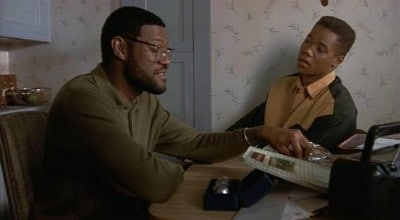 Boyz n the hood movie Laurence Fishburne talking with son.