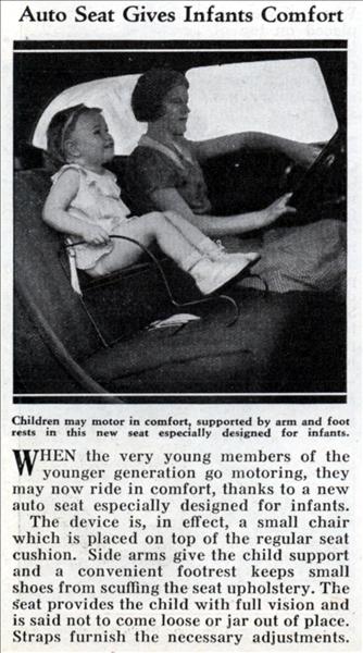 car seat auto seat baby infant car seat vintage news article