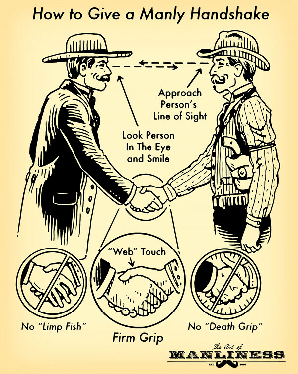 How to give proper manly handshake illustrated guide.