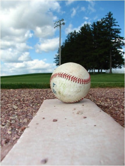 baseballmound baseball on mound field of dreams iowa countryside