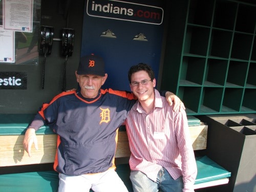 manager jim leyland detroit tigers manager dugout with fan