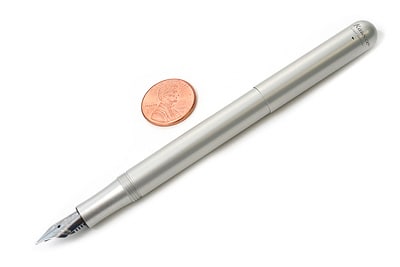 Fountain pen with coin.