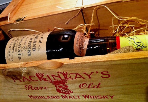 Malt whisky bottle in the box.