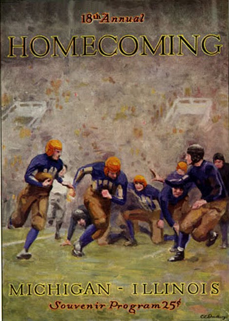 The football event of homecoming by Michigan Illinois illustration.