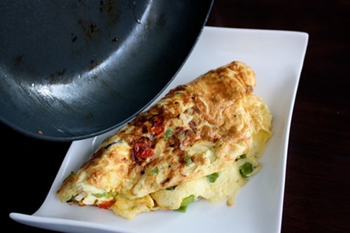 Omelet in a plate.