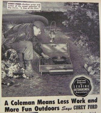 Vintage coleman using camp stove ad advertisement. 