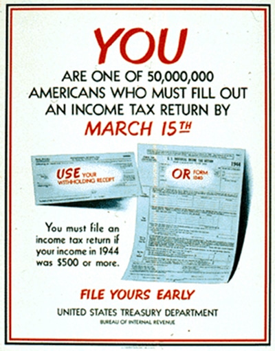 Pay taxes ad advertisement.