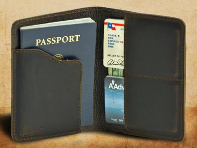 Saddleback travel passport wallet.