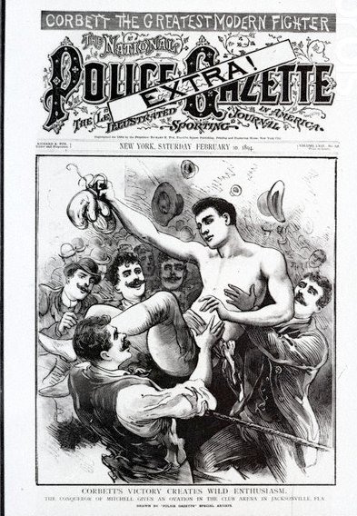 pg Cover of National Police Gazette Magazine corbett boxing