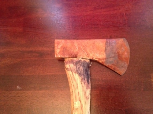 Hudson bay axe head with vinegar treatment.