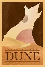 Book cover of Dune by Frank Herbert.