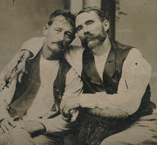 Vintage two men are siting close up black and white photo illustration.