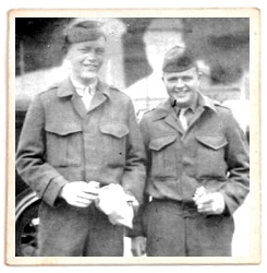 Sid Phillips, left, with W.O. Brown wwii soldier.