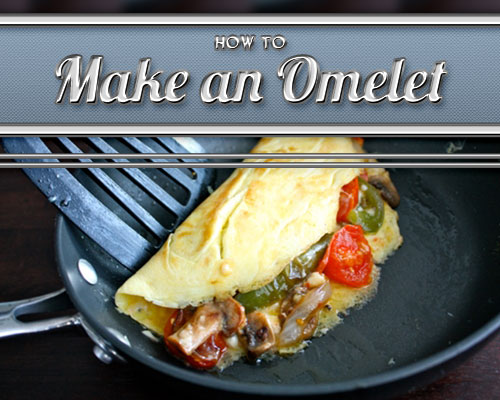 Veggie vegetable omelet on skillet cooking.