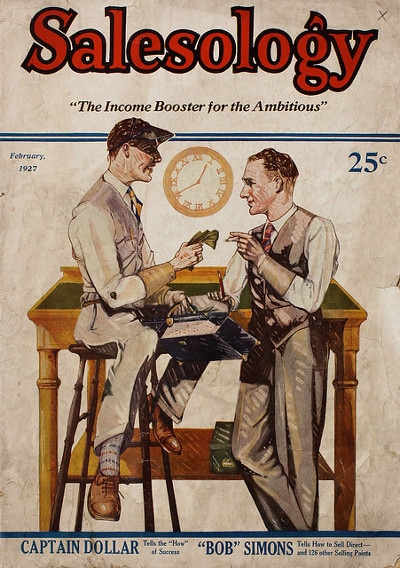 Vintage salesology, book cover.