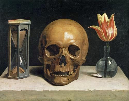 Still life with a skull by philippe de champaigne, 1671.