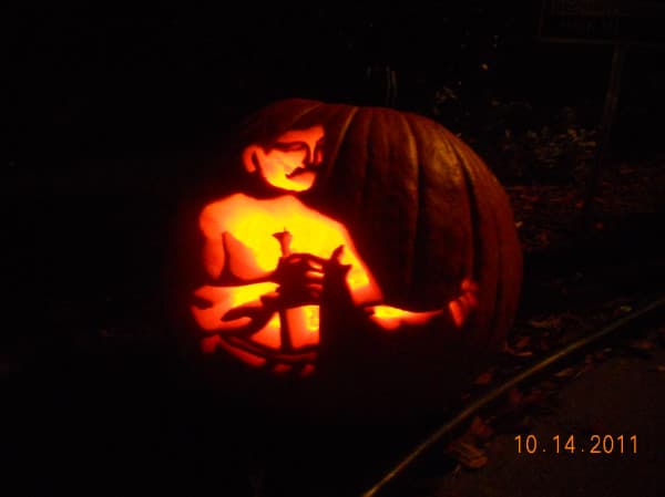 Pumpkin carving John Sullivan boxer art of manliness. 