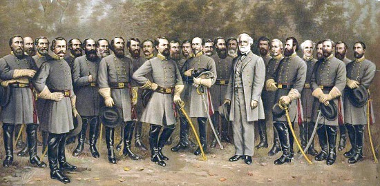 Generals of the confederacy civil war painting. 