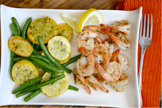 SautÃ©ed shrimp for dinner.