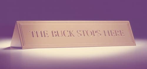 Buck stops here gold plate for desk. 