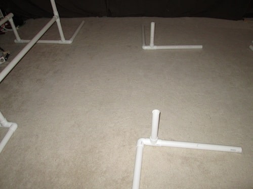 Step 9: Insert two 1 foot sections in the T openings.
