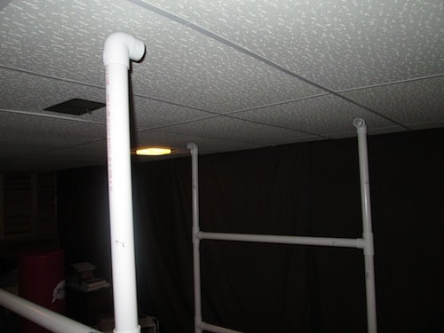 Step 16: Insert your elbow joints so that they smaller openings are facing each other (Horizontal to your cross beams).