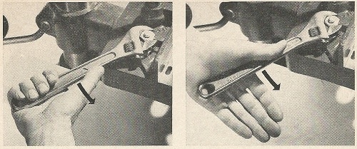 vintage illustration how to use wrench pull versus push
