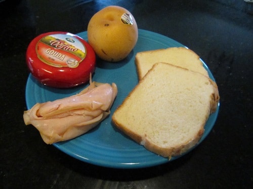 Ingredients for Asian Pear Gouda Turkey Sandwich.