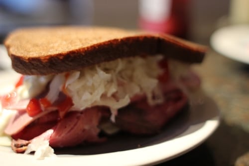 Vintage Breakfast Reuben sandwich.