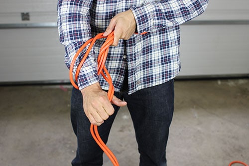 Wrap extension cord slip knots.