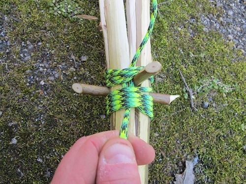 Pull the loop just under the first couple of wraps and trim the two ends.
