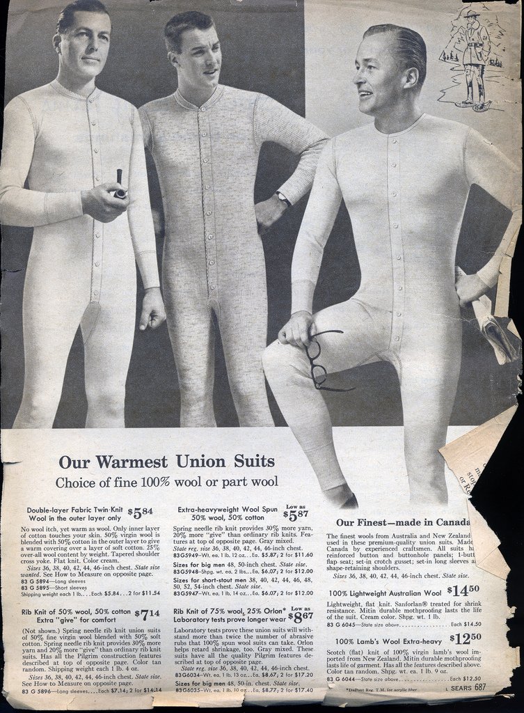 Vintage union suit advertisement.