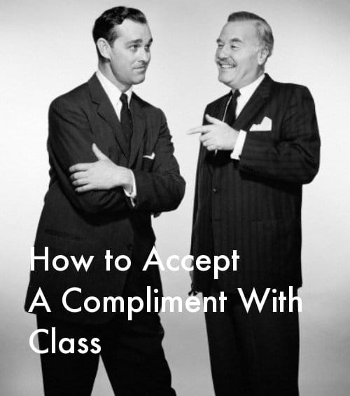 Vintage businessmen talking giving compliment. 