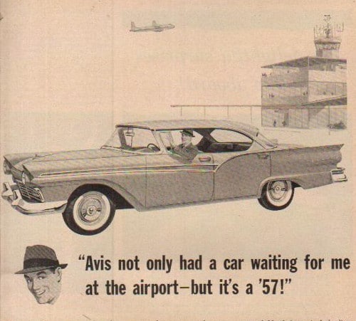 Vintage car automobile rental ad advertisement Avis.