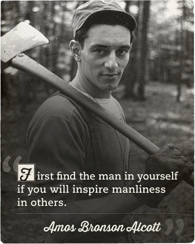 Quote about inspiring manliness in others by Amos Bronson Alcott.